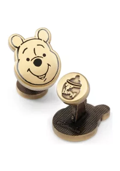 Winnie The Pooh Face Gold Cufflinks