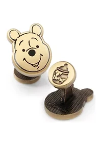 Winnie The Pooh Face Gold Cufflinks