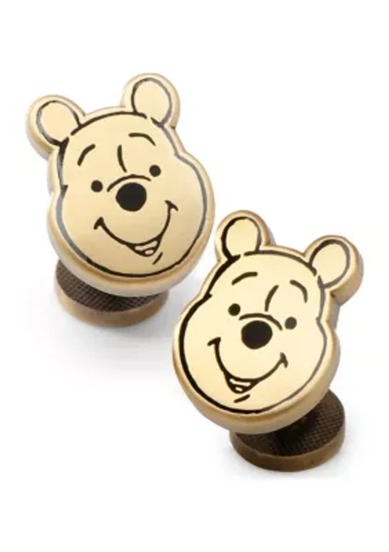 Winnie The Pooh Face Gold Cufflinks