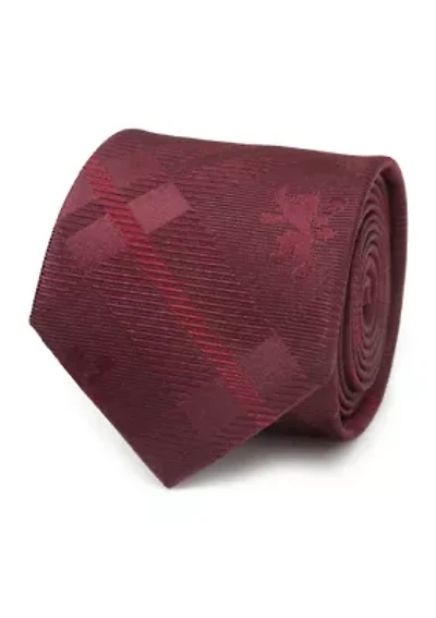 Men's Lannister Lion Red Plaid Silk Tie