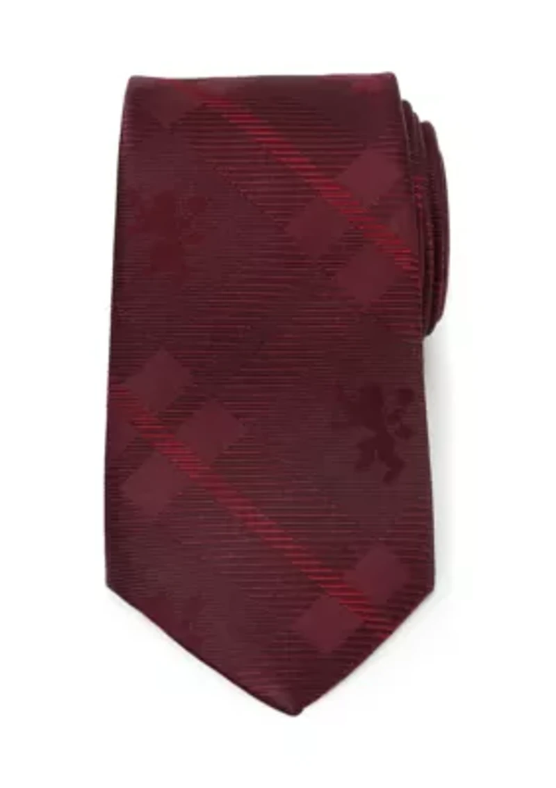 Men's Lannister Lion Red Plaid Silk Tie