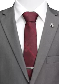 Men's Lannister Lion Red Plaid Silk Tie