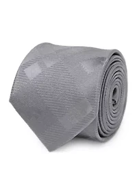 Men's Stark Direwolf Gray Plaid Silk Tie