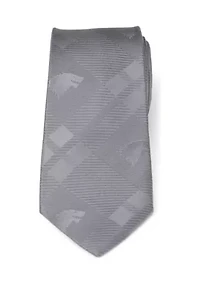 Men's Stark Direwolf Gray Plaid Silk Tie
