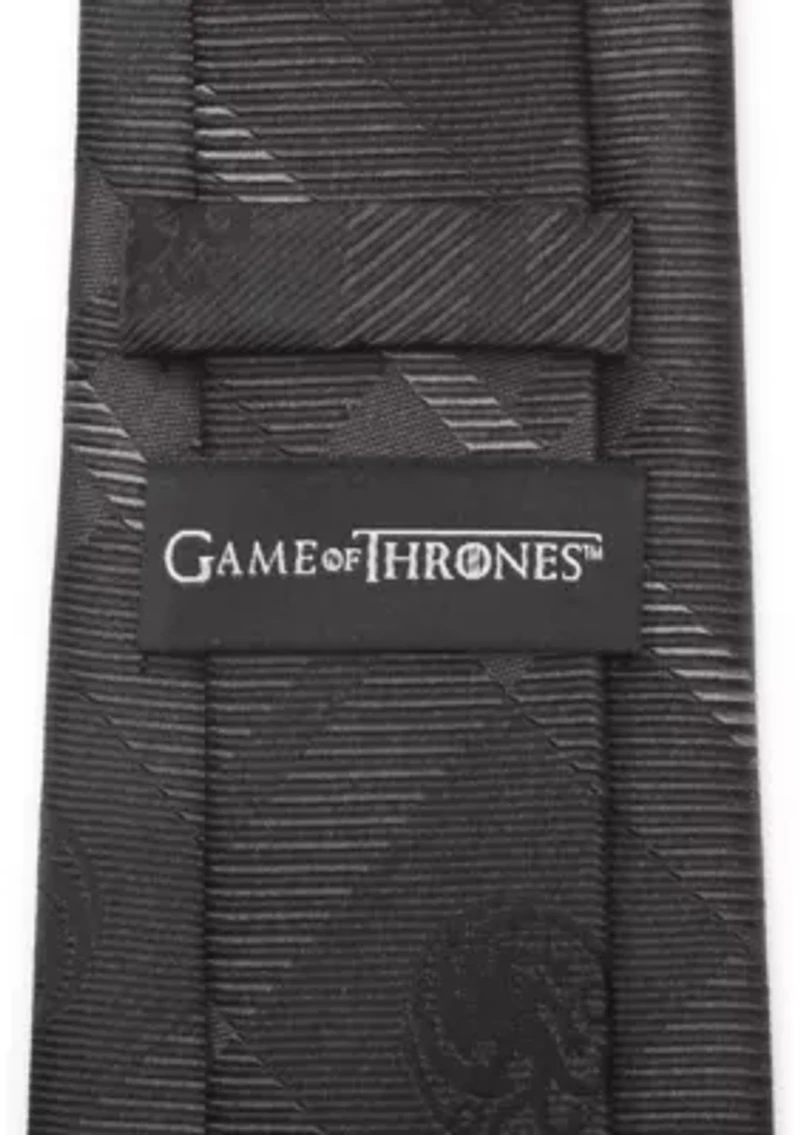 Men's Targaryen Dragon Black Plaid Silk Tie