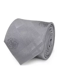 Men's Targaryen Dragon Gray Plaid Silk Tie