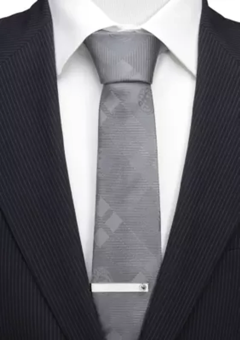 Men's Targaryen Dragon Gray Plaid Silk Tie