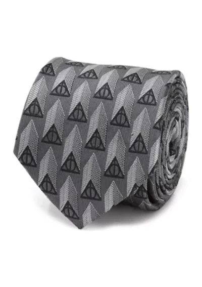 Deathly Hallows Gray Silk Tie