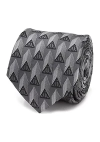 Deathly Hallows Gray Silk Tie