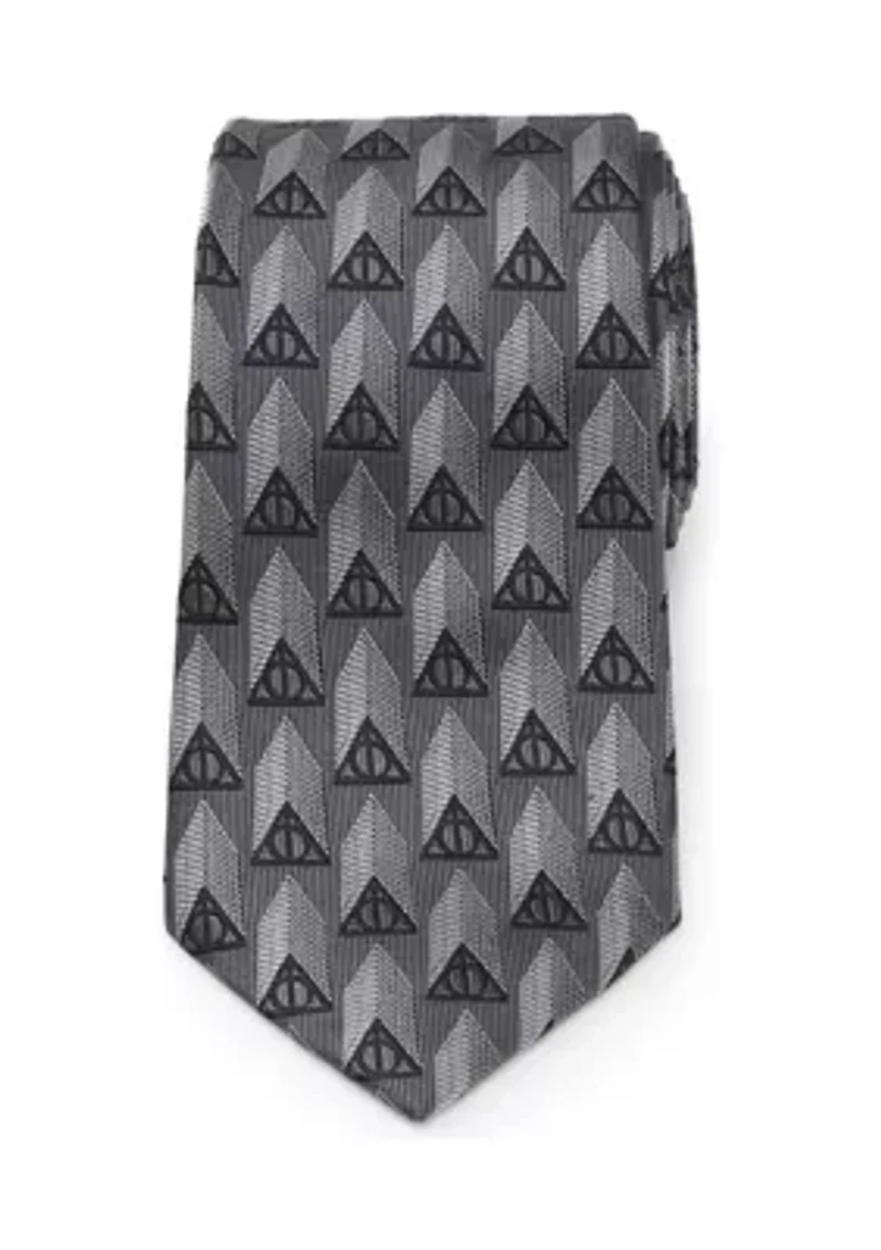 Deathly Hallows Gray Silk Tie