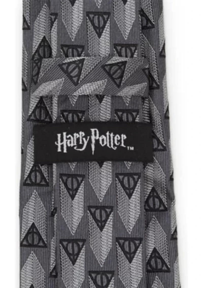 Deathly Hallows Gray Silk Tie