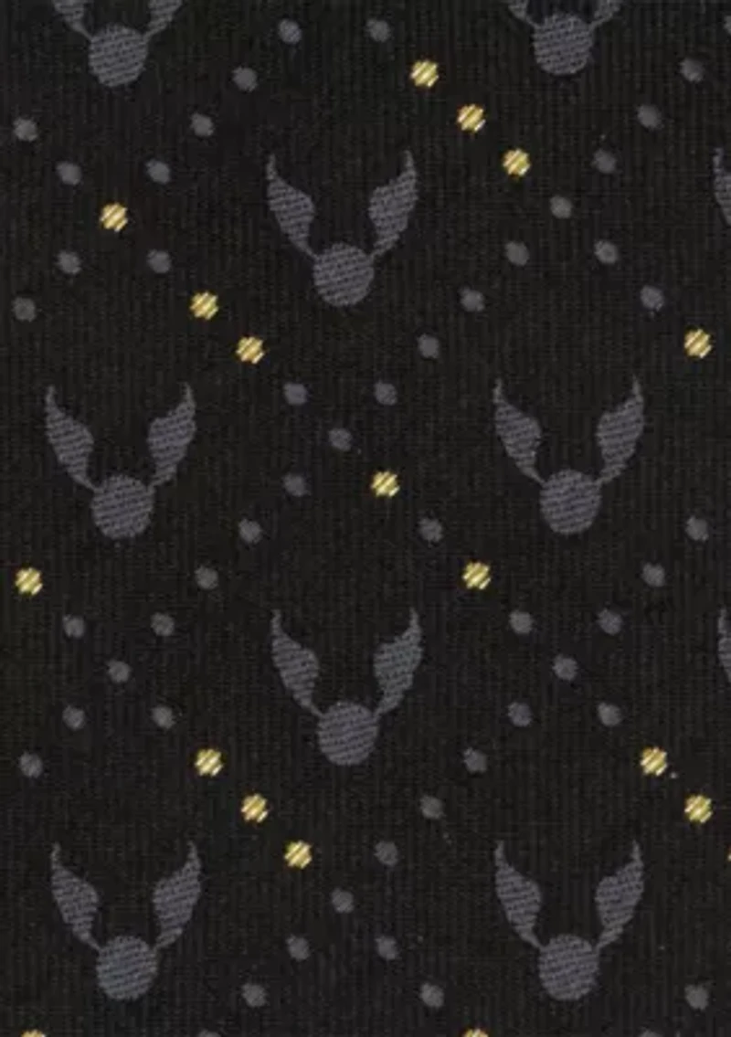 Golden Snitch Black Silk Tie