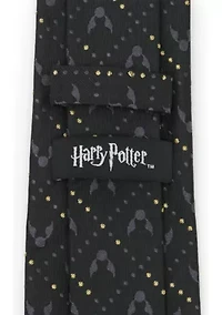 Golden Snitch Black Silk Tie