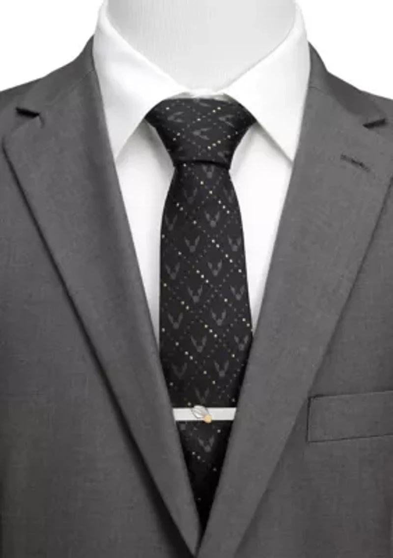 Golden Snitch Black Silk Tie