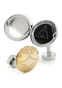 Golden Snitch Hidden Deathly Hallows Locket Cufflinks