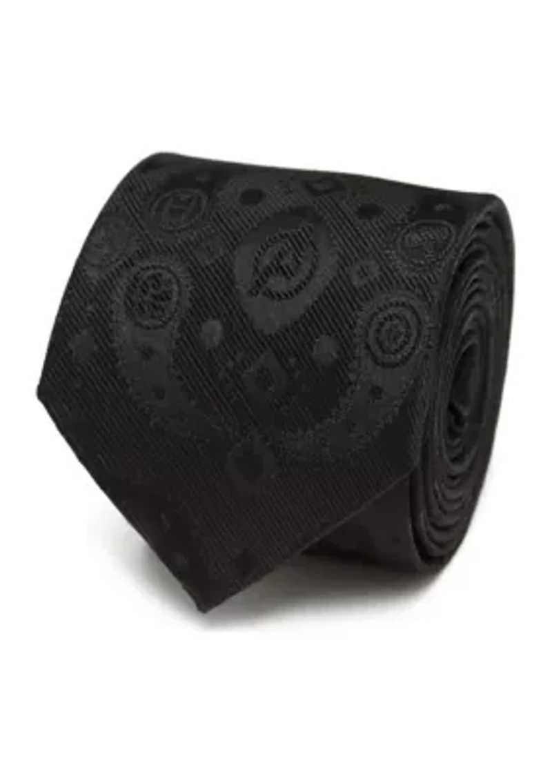 Avengers Paisley Icons Print Black Tie