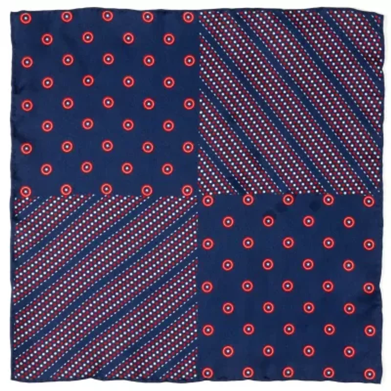 Captain America Shield Navy Pocket Square