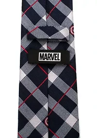 Captain America Blue Plaid Tie