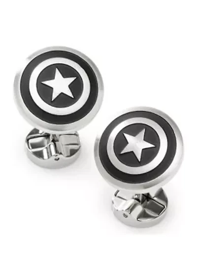 Captain America Shield Stainless Steel Cufflinks