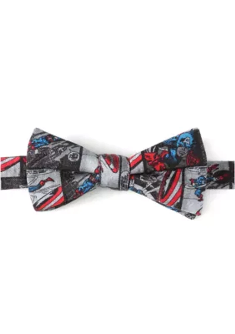 Captain America Comic Gray Bow Tie