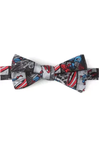 Captain America Comic Gray Bow Tie