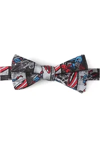 Captain America Comic Gray Bow Tie