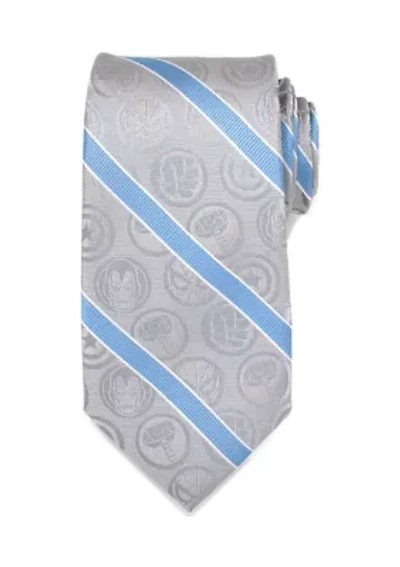 Marvel Comics Grey and Blue Stripe Tie