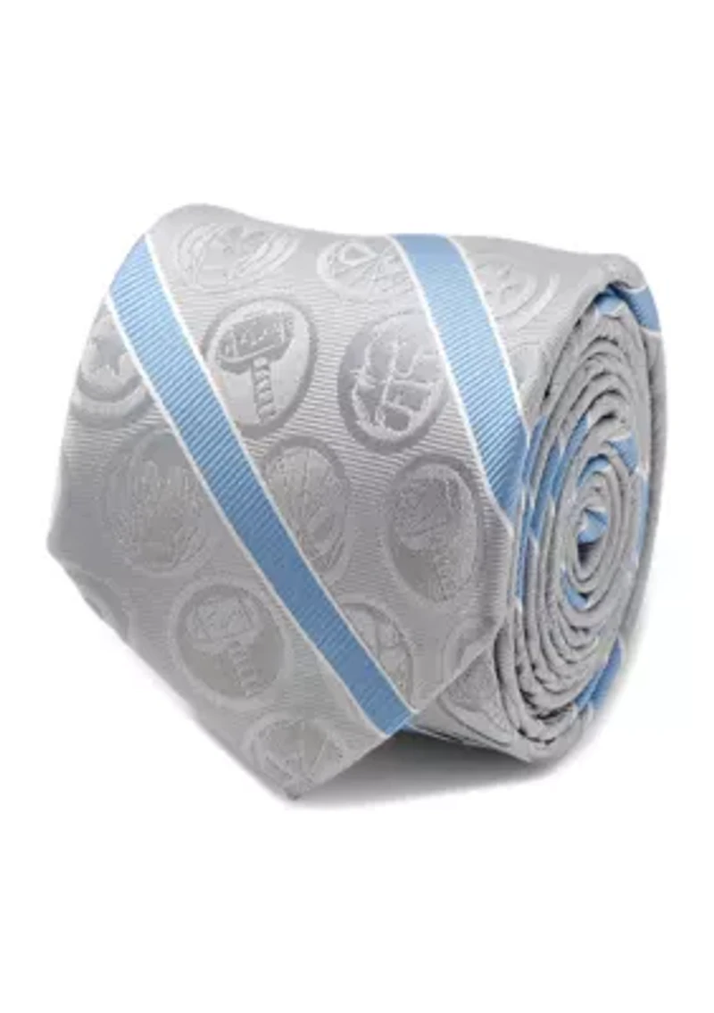 Marvel Comics Grey and Blue Stripe Tie
