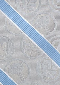 Marvel Comics Grey and Blue Stripe Tie