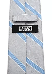 Marvel Comics Grey and Blue Stripe Tie