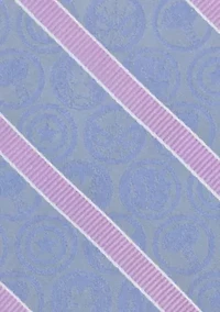 Men's Comics Blue and Pink Stripe Silk  Tie
