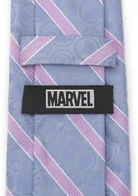 Men's Comics Blue and Pink Stripe Silk  Tie