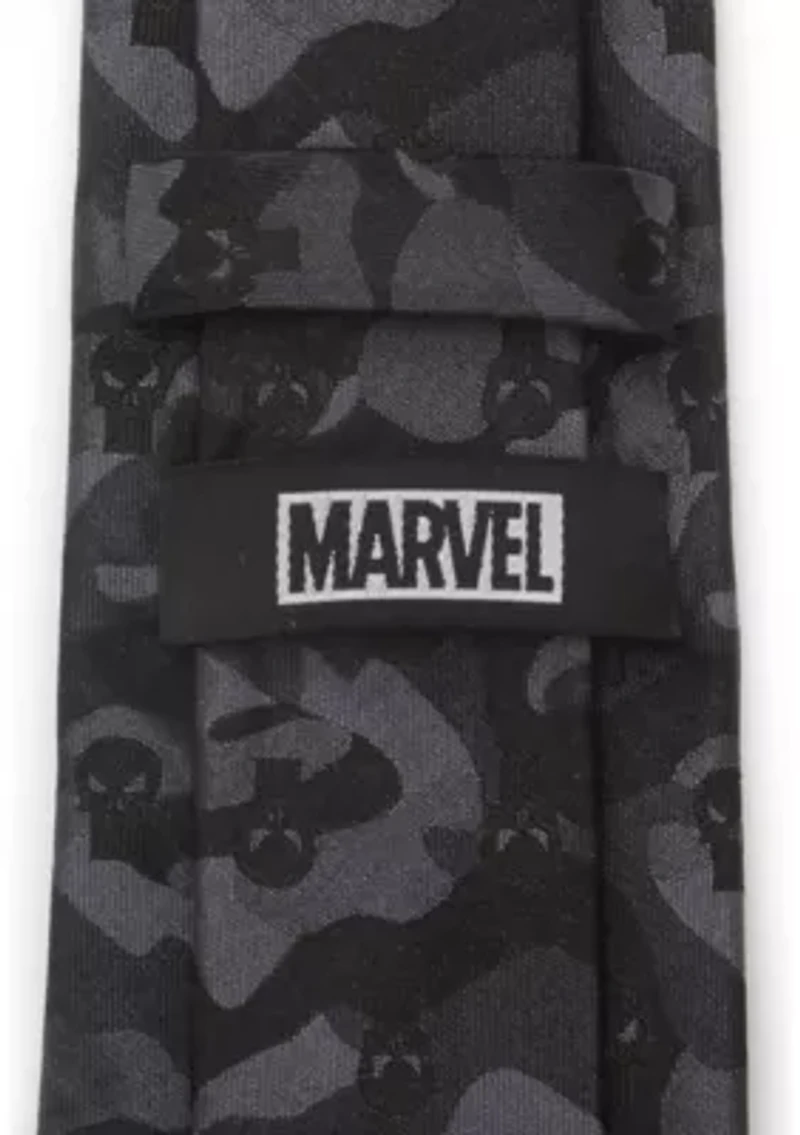 Men's The Punisher Camo Black Silk  Tie