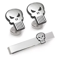 Punisher Cufflinks and Tie Bar Gift Set