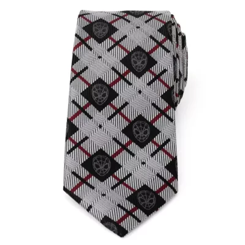 Spider-Man Plaid Black Tie