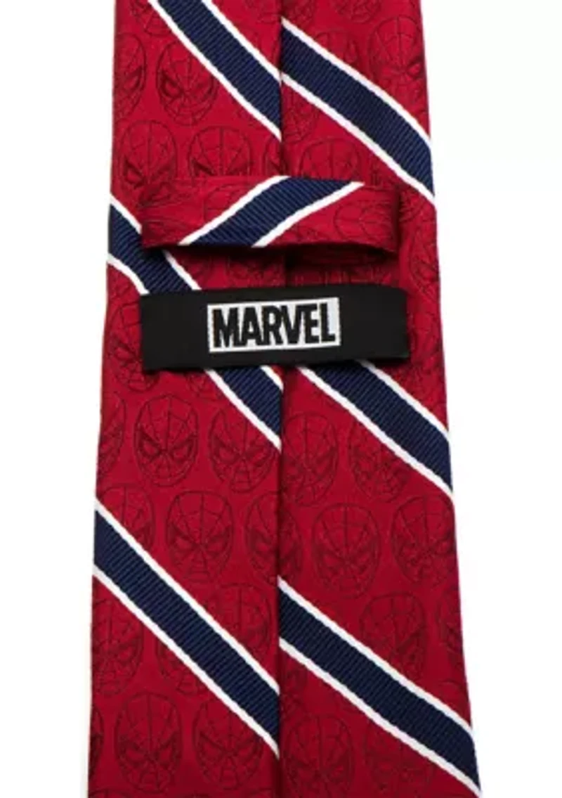 Spider-Man Red and Navy Stripe Tie