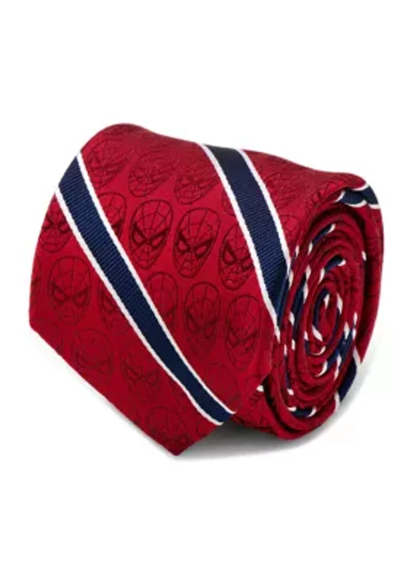 Spider-Man Red and Navy Stripe Tie