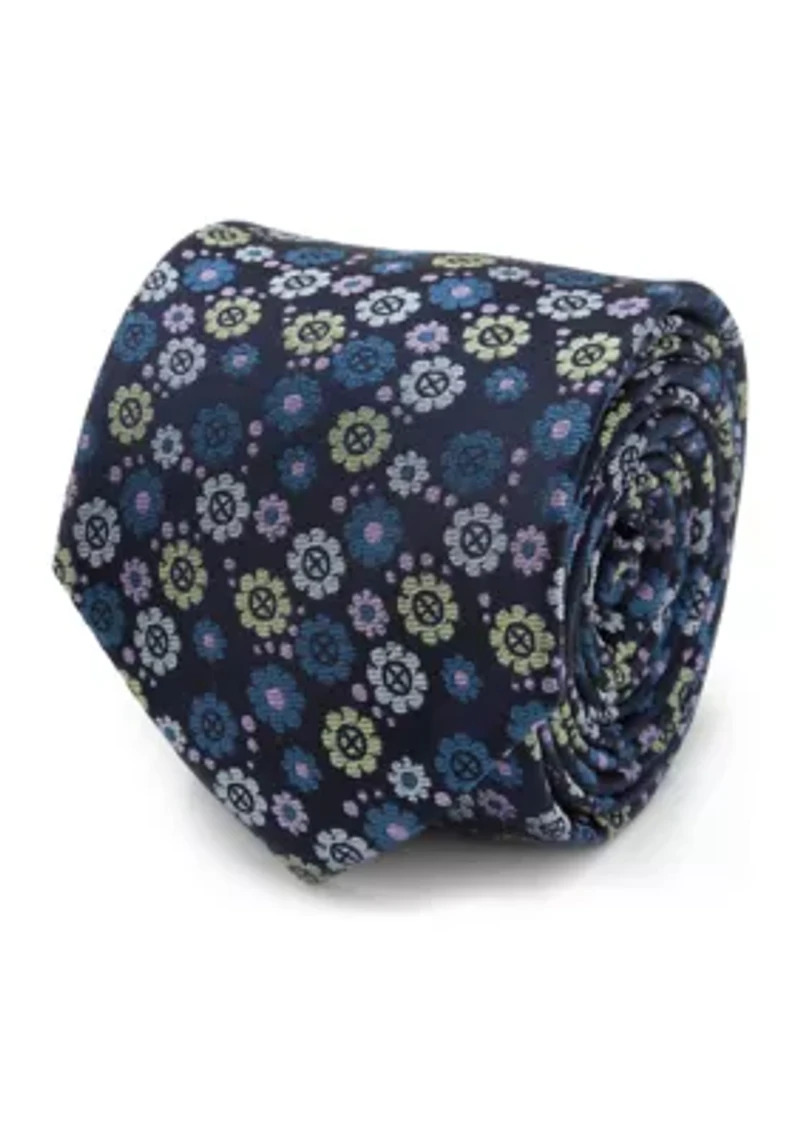 Men's X-Men Floral Navy Tie