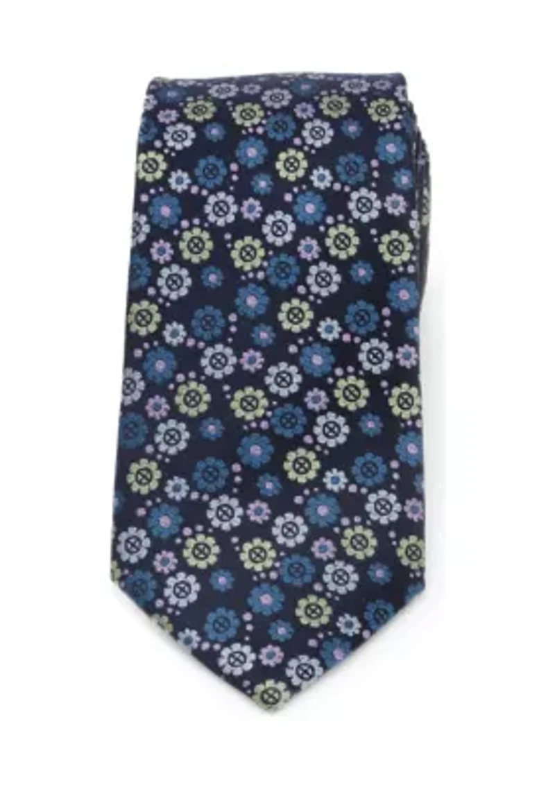 Men's X-Men Floral Navy Tie