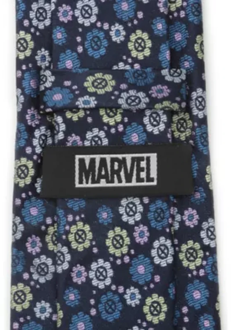 Men's X-Men Floral Navy Tie