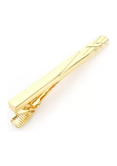 Gold Etched Lines Tie Clip