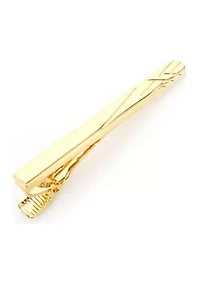 Gold Etched Lines Tie Clip