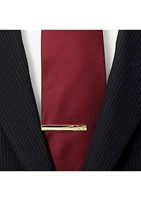 Gold Etched Lines Tie Clip