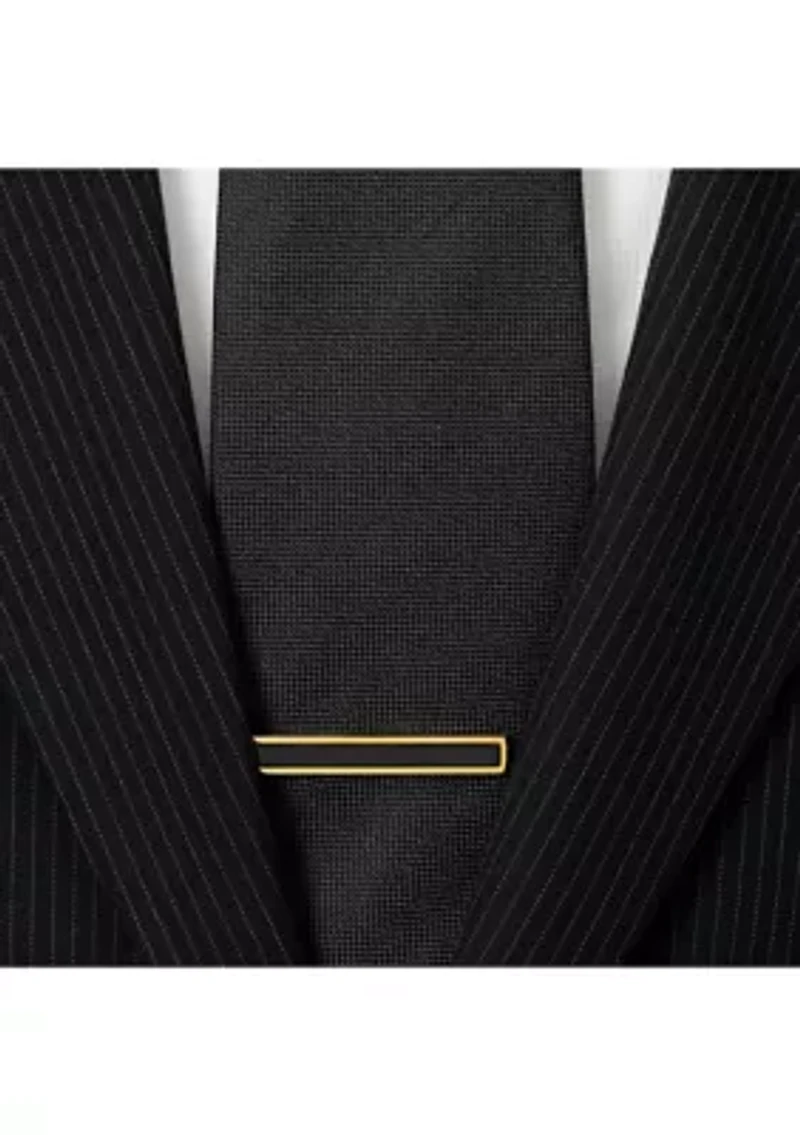 Gold and Onyx Inlaid Tie Clip