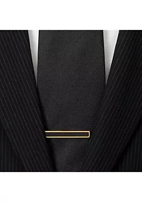 Gold and Onyx Inlaid Tie Clip
