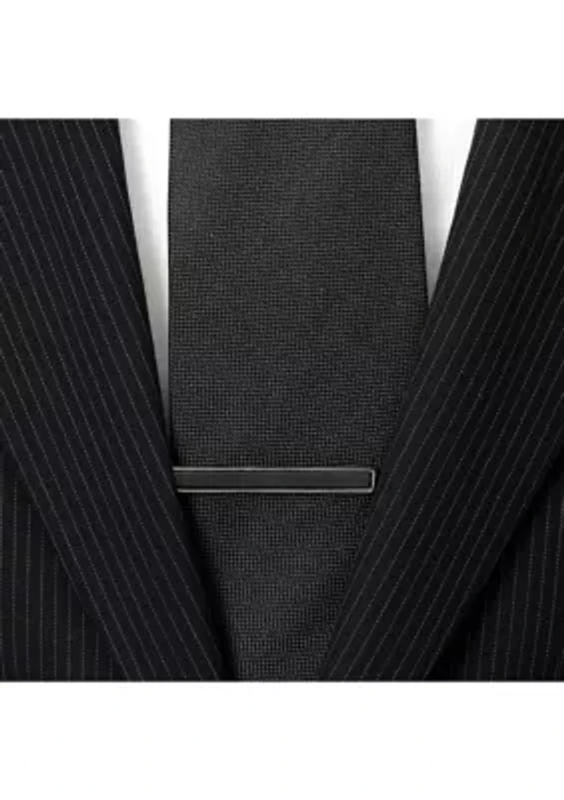 Gunmetal and Onyx Inlaid Tie Clip