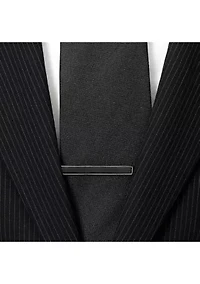 Gunmetal and Onyx Inlaid Tie Clip