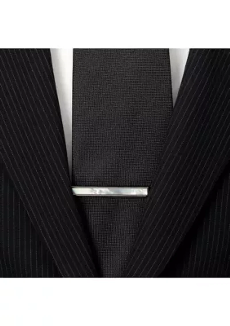 Gunmetal and Mother of Pearl Inlaid Tie Clip