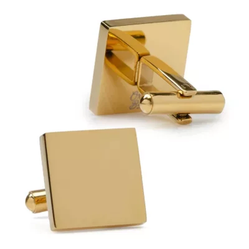 Gold Stainless Engravable Square Cufflinks
