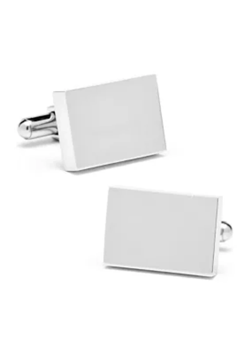 Stainless Steel Rectangle Infinity Engravable Cufflinks